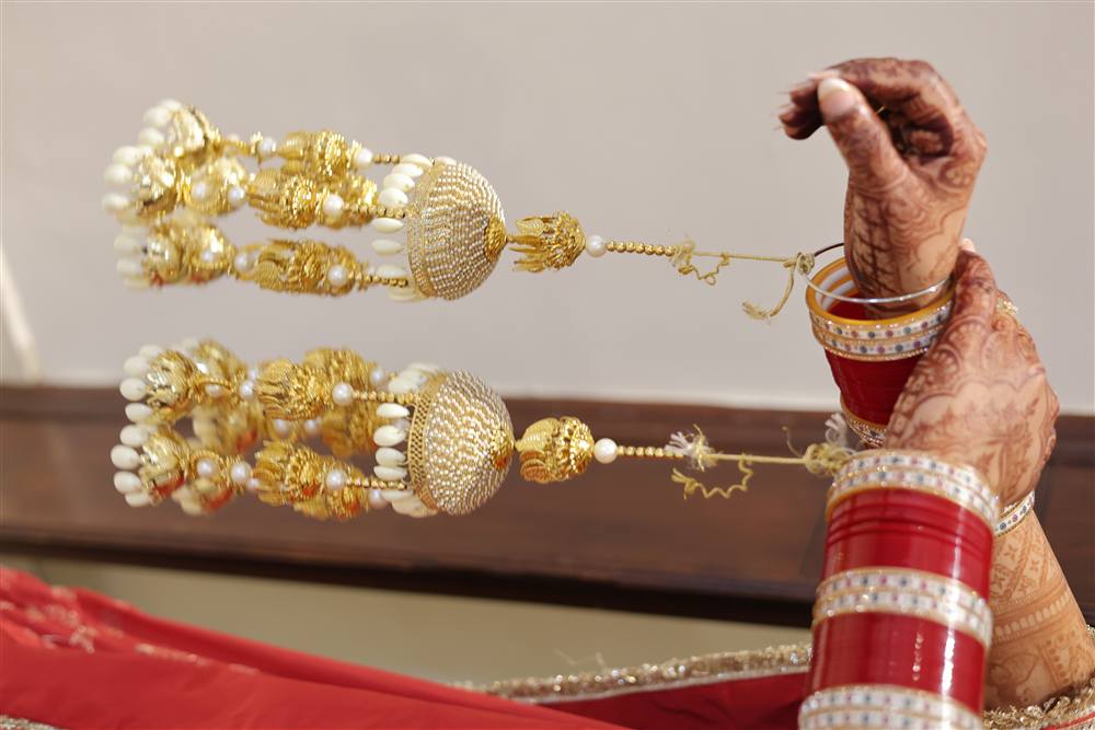Kalire in motion bridal detail Rattu Studio